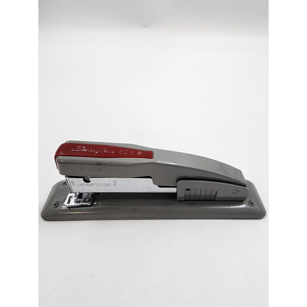 Vintage Swingline 400 S Stapler Gray Red Metal Office Industrial Made in USA